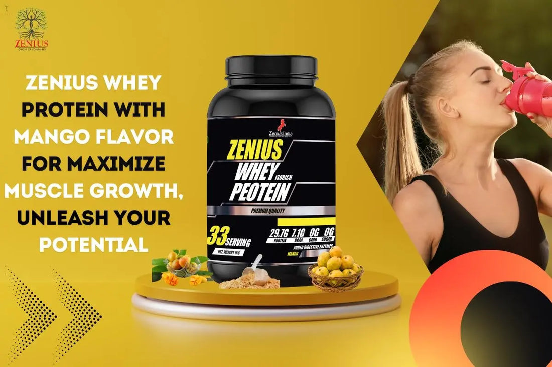 Maximize Muscle Growth with Zenius Whey Protein: Unleash Your Potential with Mango Flavor