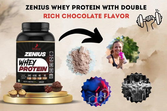 Unlock Your Muscle-Building Potential with Zenius Whey Protein: Double Rich Chocolate Flavor