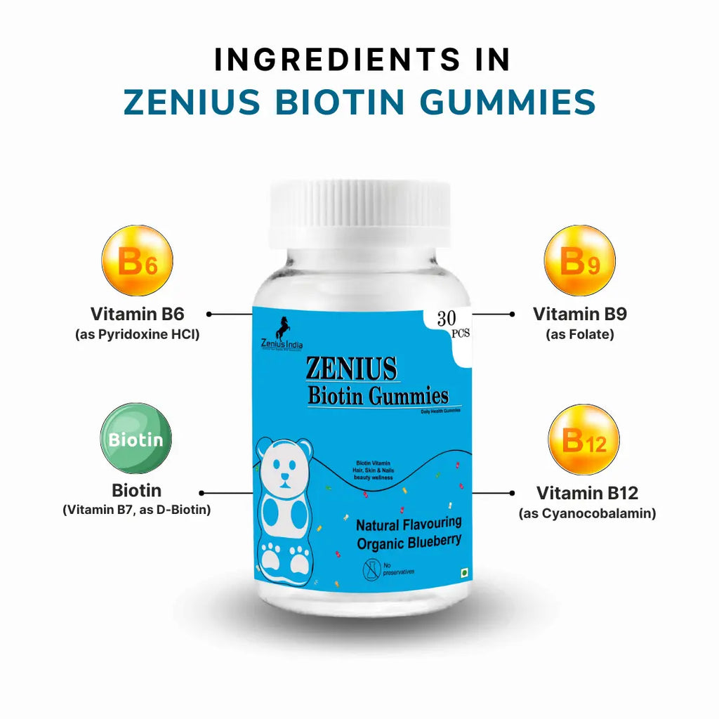 Zenius Biotin Gummies Strengthen Your Hair and Nails (Blueberry Flavour)- 30 Pics - Image #5