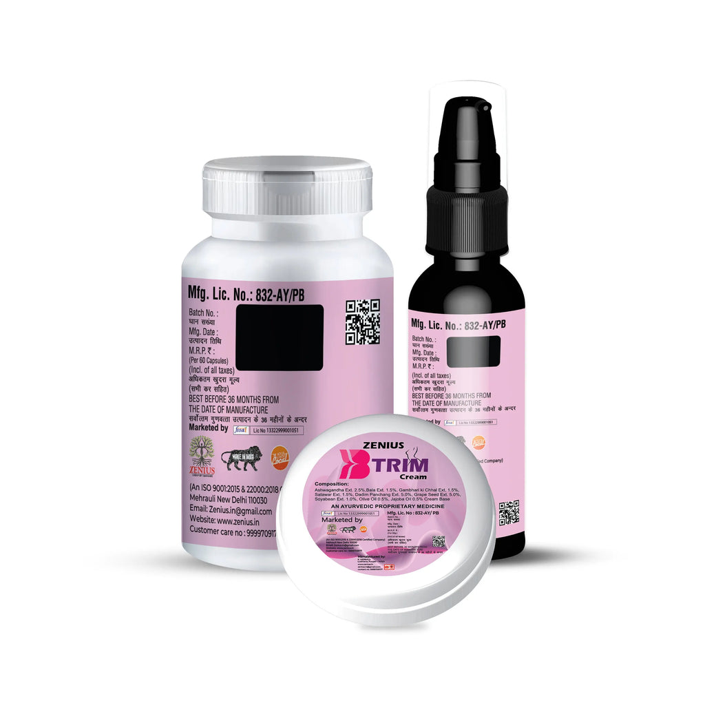 Zenius B Trim Combo for Breast size Reduction and Tightening 60 Capsule + 50g Cream - Image #2