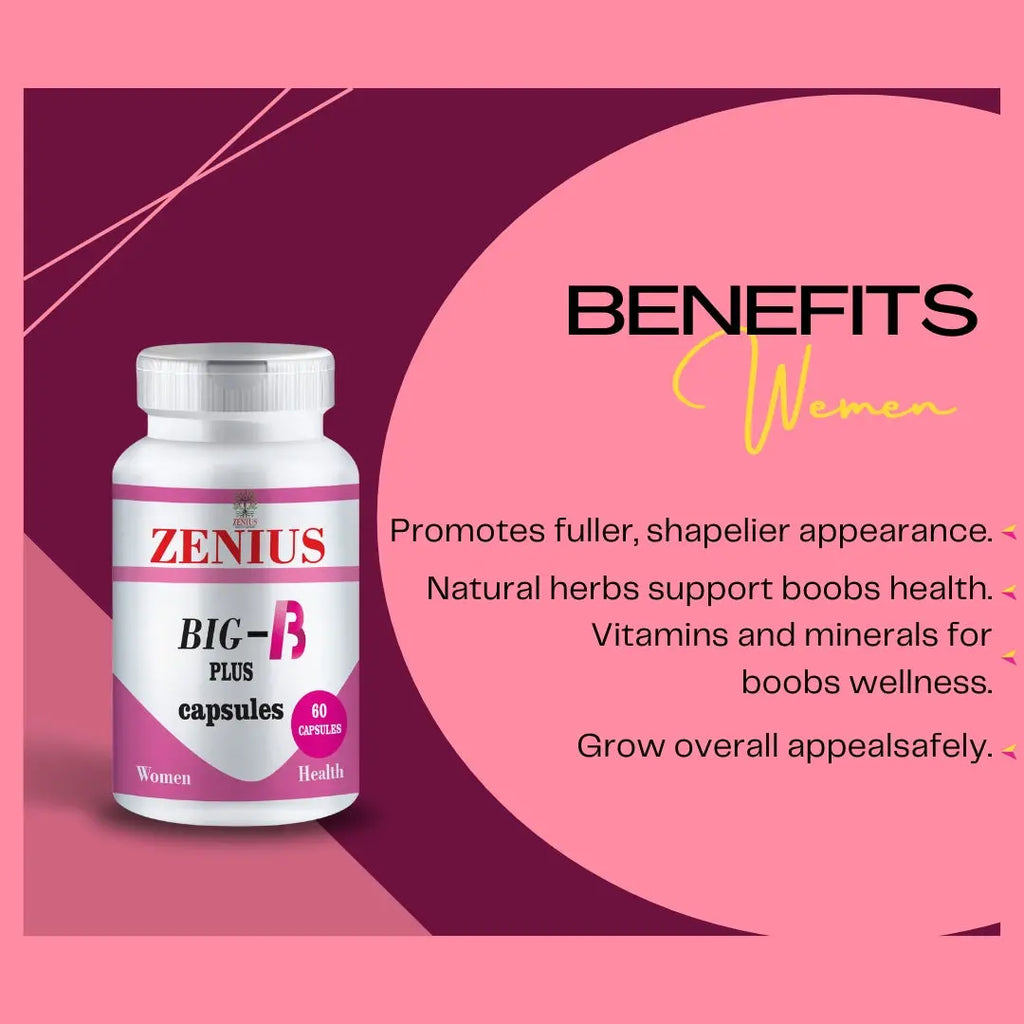 Zenius Big B Plus Capsules Breast Enlargement and Growth - 60 Capsules Zenius.in