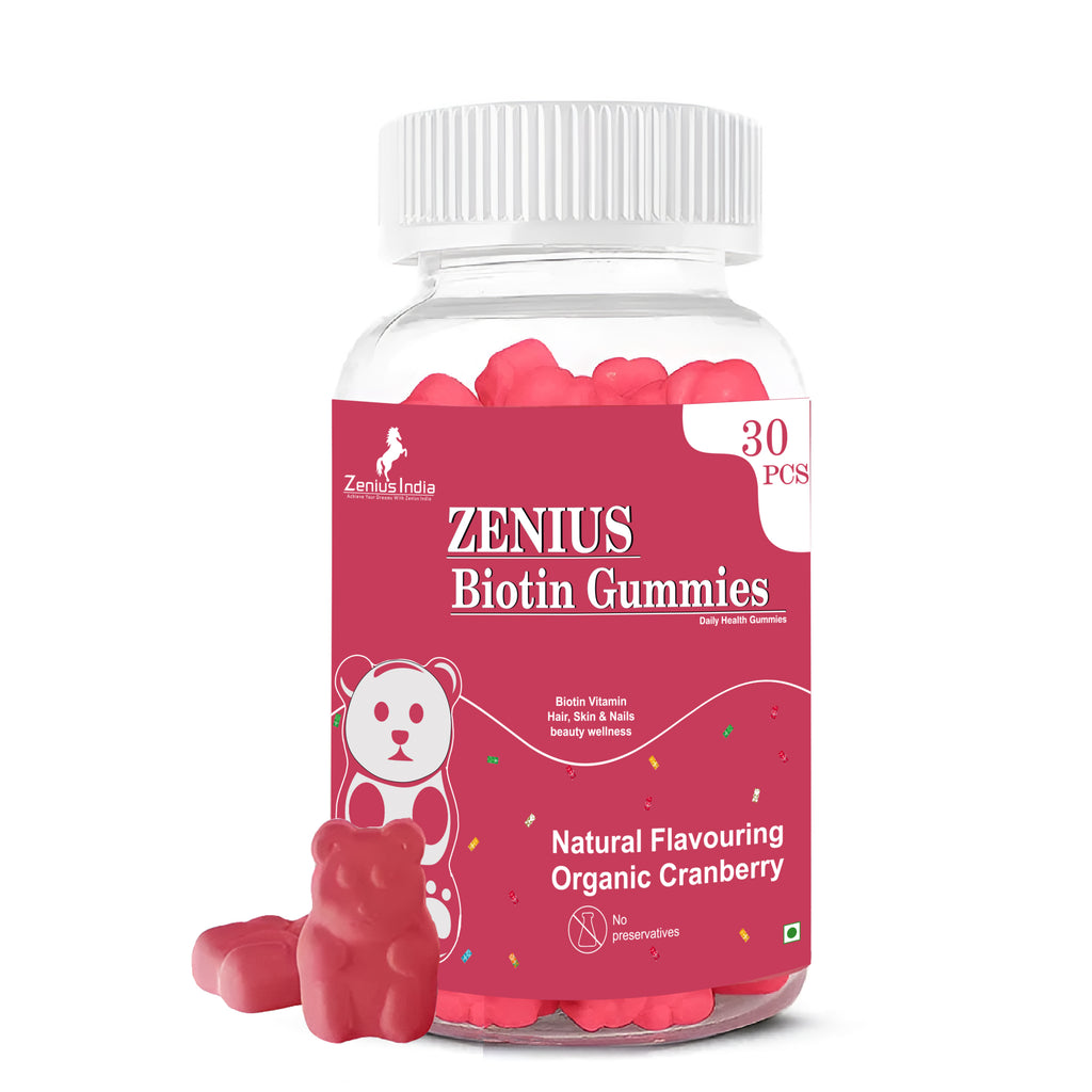 Zenius Biotin Gummies Enhance Your Natural Beauty (Cranberry Flavour) - 30 Pics Zenius