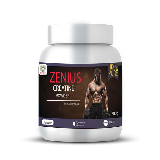 Zenius Creatine Powder fro Muscle Gain and Creatine Monohydrate (200g Powder)