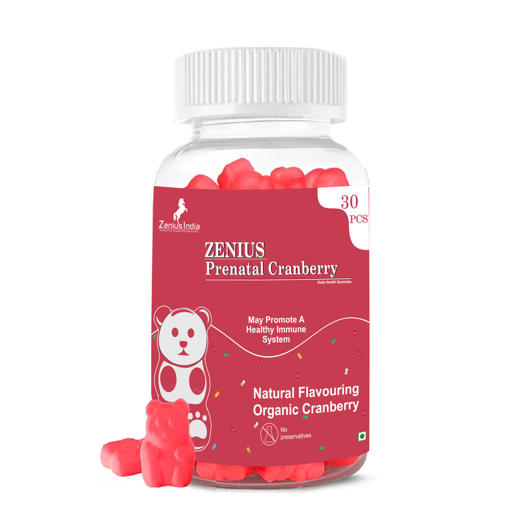 Zenius Cranberry Prenatal Gummies Nourishing Support for Expecting Mothers ( Cranberry Flavour) for Women- 30 Gummies Zenius.in