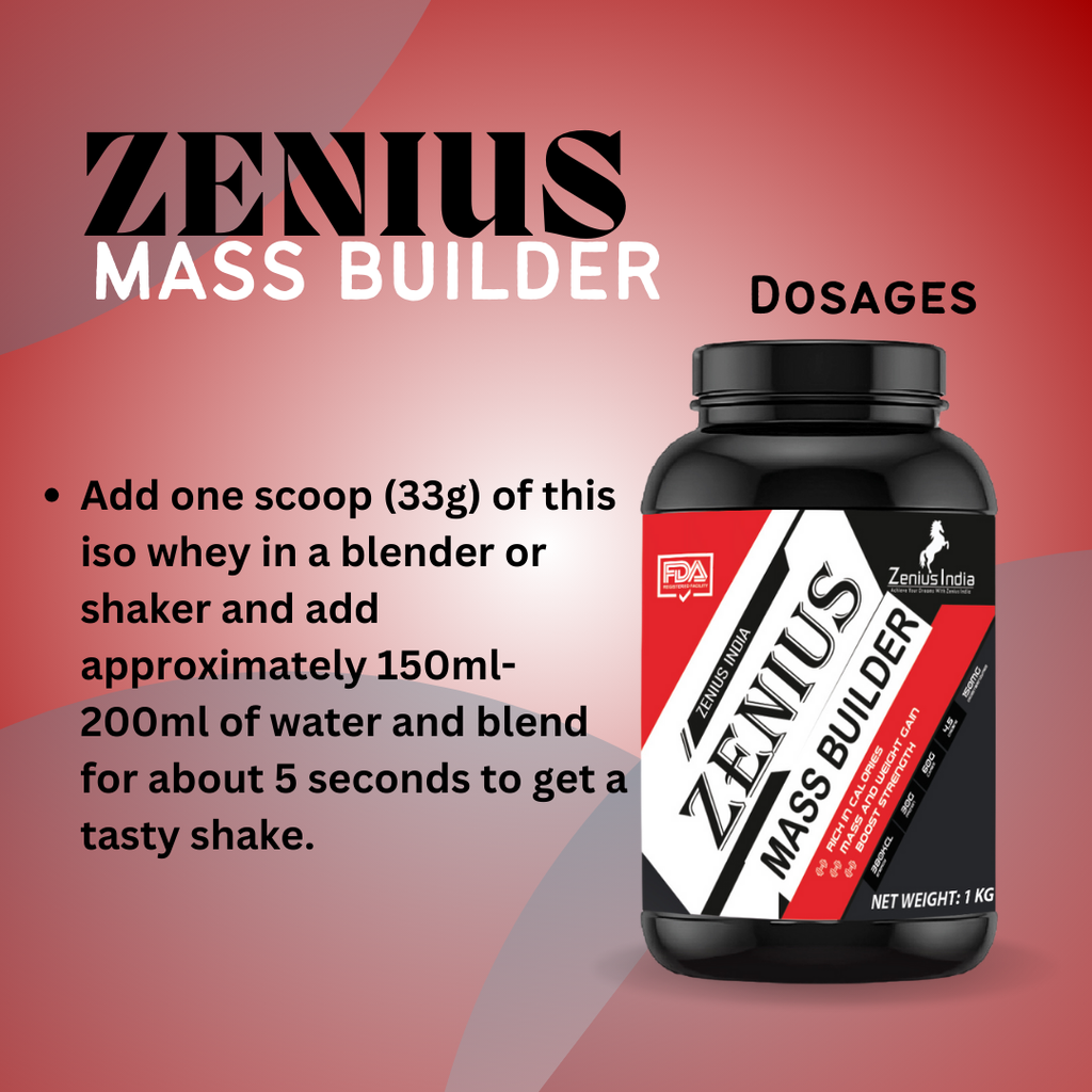 Zenius Super Mass Builder for Fuel Your Gains with Advanced Muscle Growth & Mass gainer - 1Kg Zenius.in