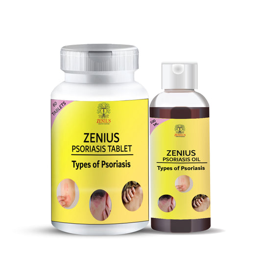 Zenius Psoriasis kit for Skin Allergy &  Psoriasis Treatment (60 Tablets & 100ml Oil)