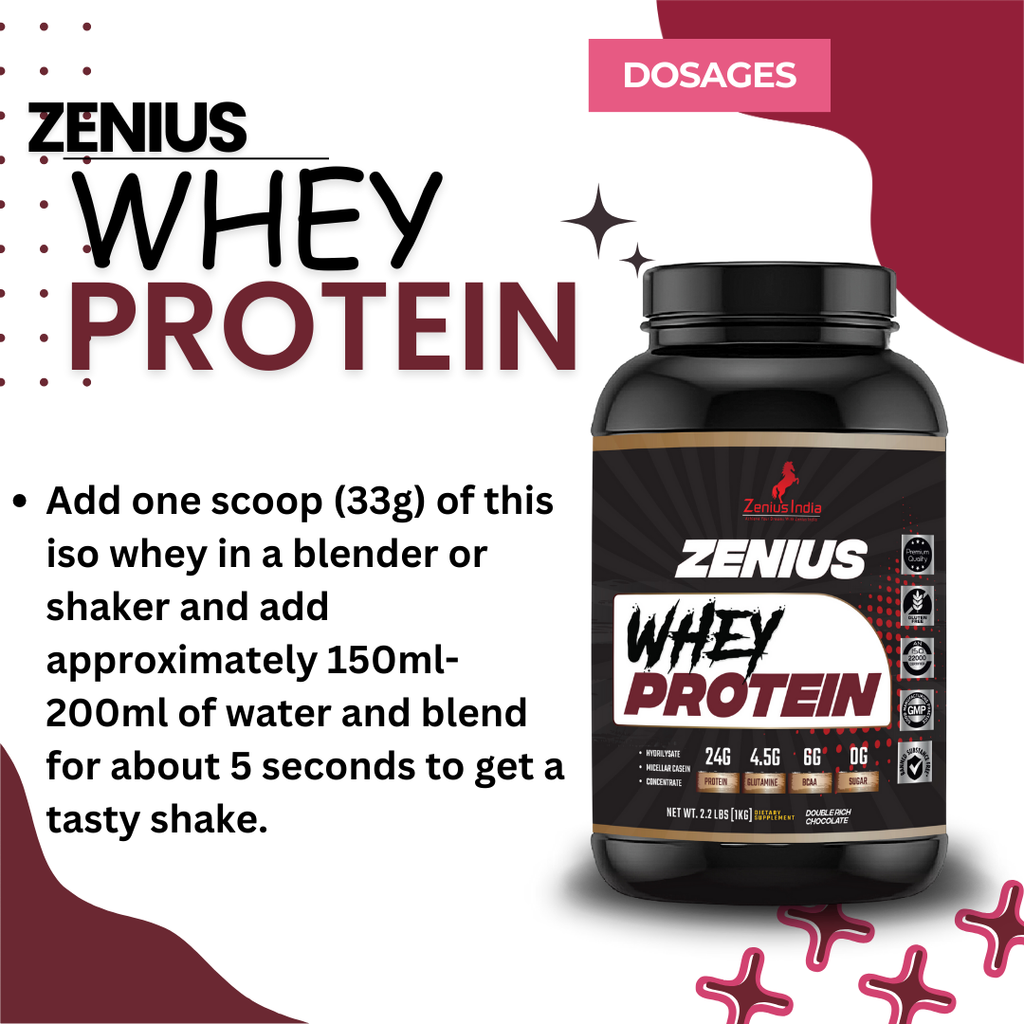 Zenius Whey Protein with Double Rich Chocolate Flavor for Muscle Growth with, Premium 1KG Quality Zenius