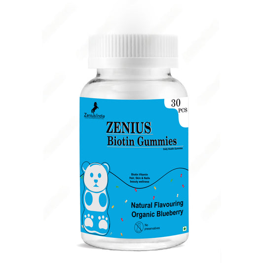 Zenius Biotin Gummies Strengthen Your Hair and Nails (Blueberry Flavour)- 30 Pics