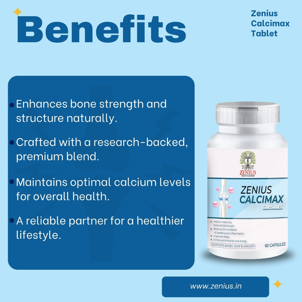 Zenius Calcimax Tablet Bone Health and Energy 60 Tablets Zenius.in