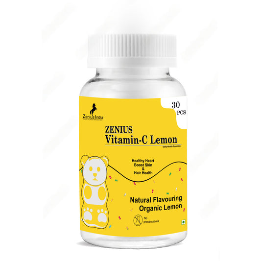 Zenius Vitamin C Gummies Boost Your Immunity Naturally & Growing Skin (Lemon Flavour) - 30 Pics.