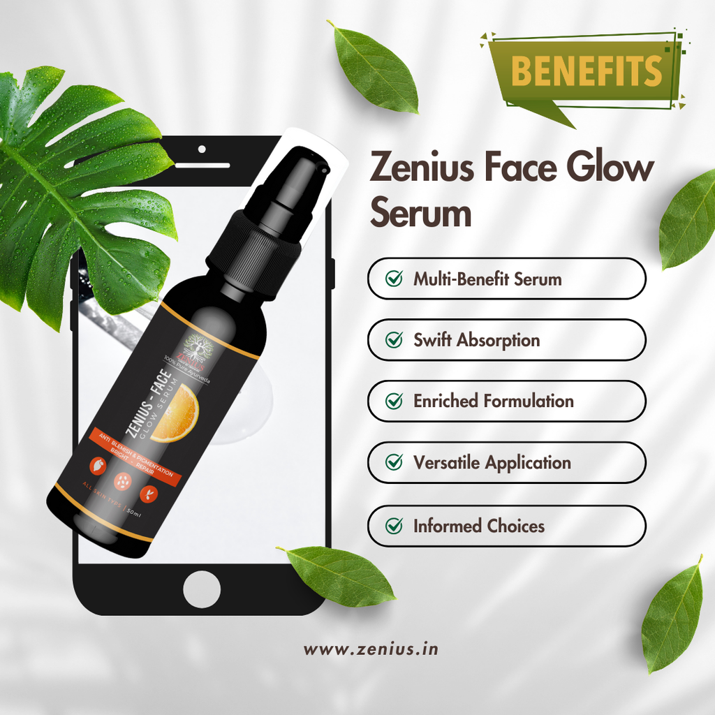 Zenius Face Glow Serum for dry and Oily Skin, Acne-Prone, and Glow (50ml Serum) Zenius.in