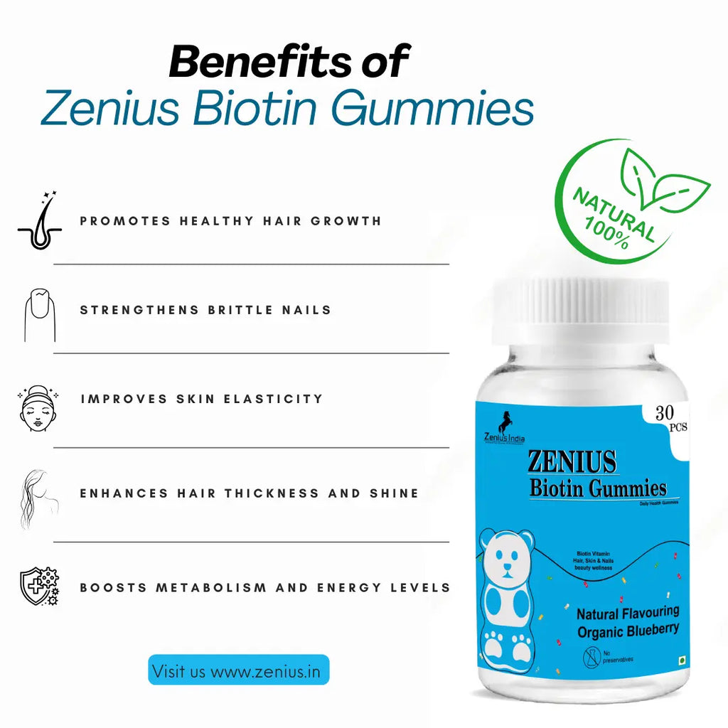 Zenius Biotin Gummies Strengthen Your Hair and Nails (Blueberry Flavour)- 30 Pics - Image #4