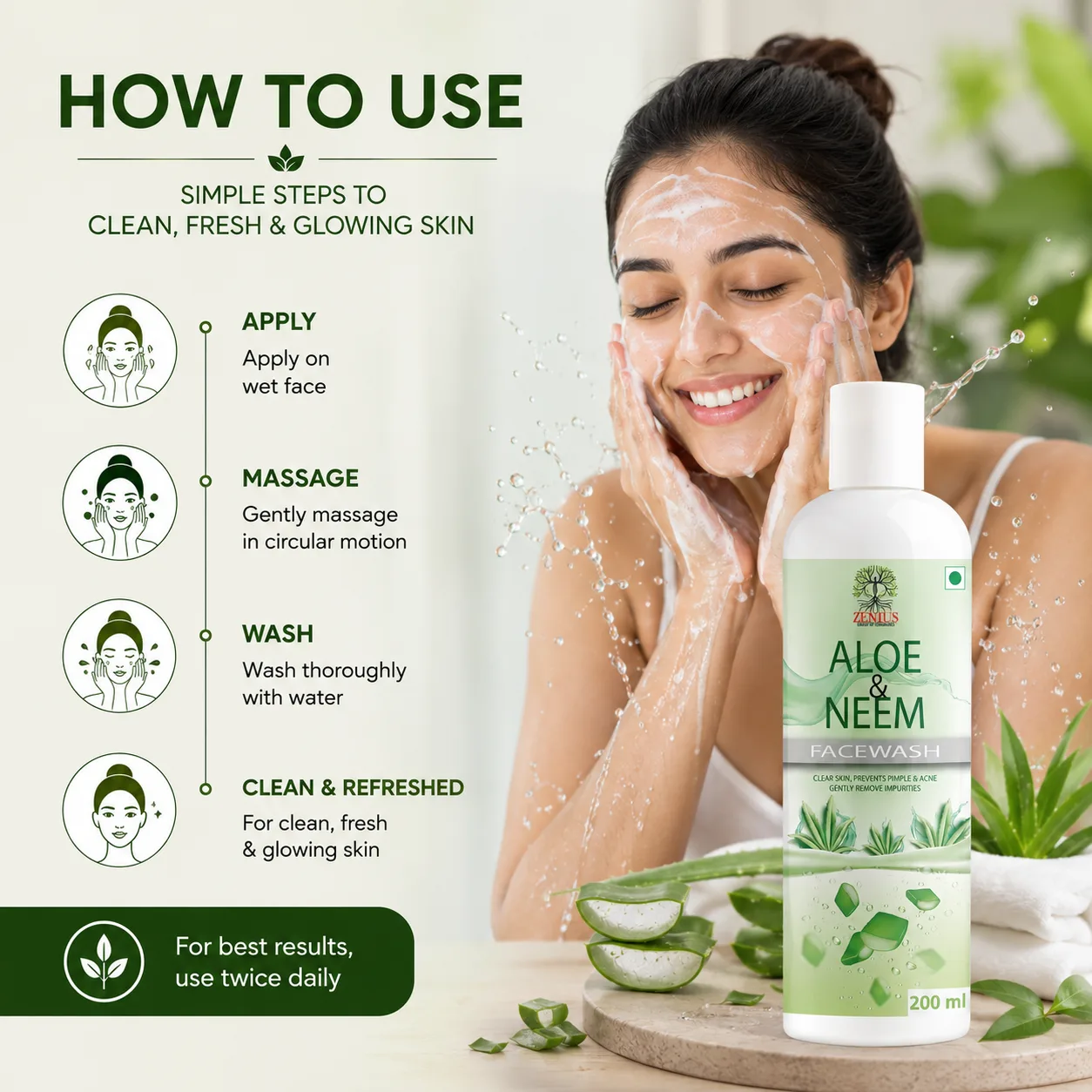 Zenius Aloe Neem Facewash - Image 4