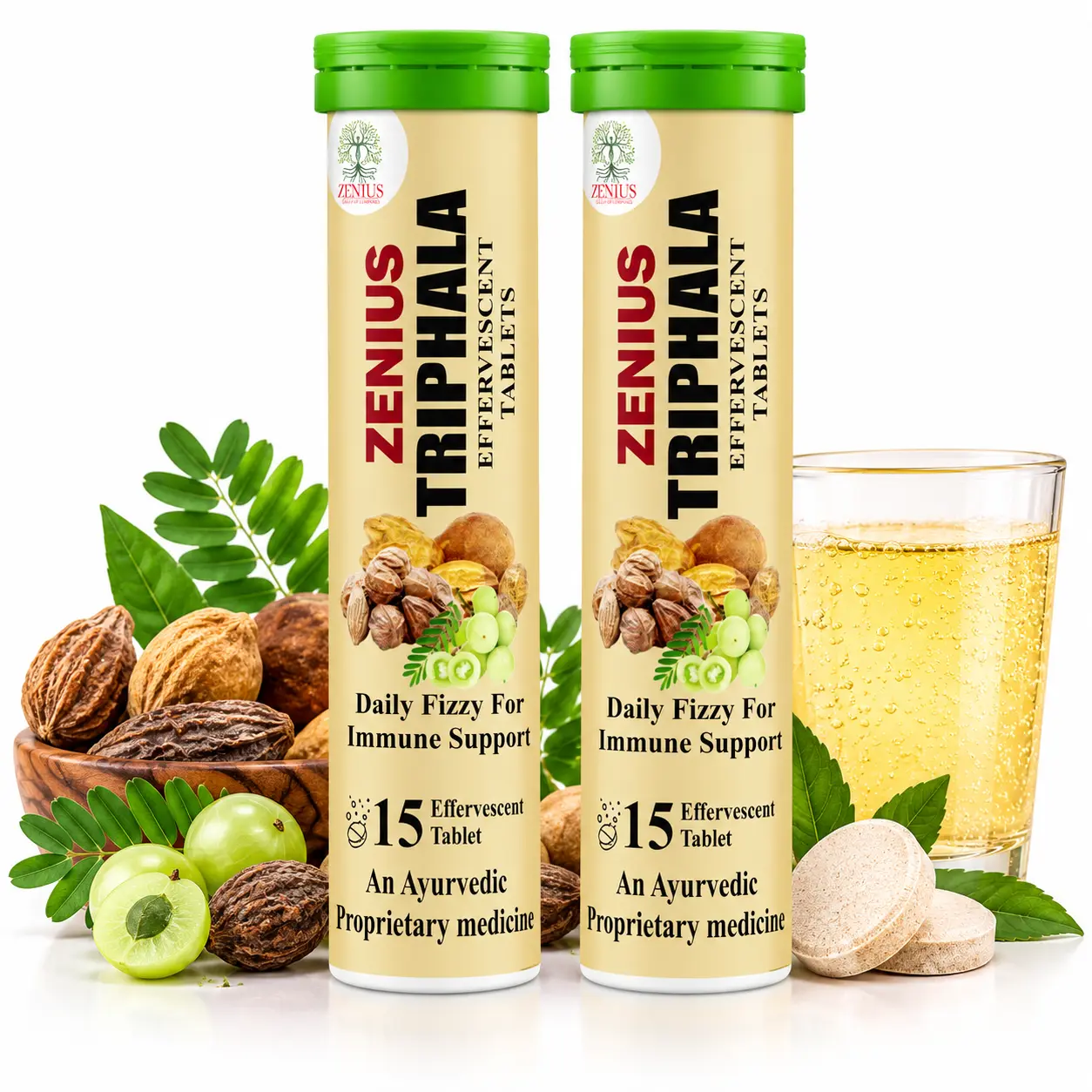 Zenius Triphala Effervescent Tablets (Pack of 2)